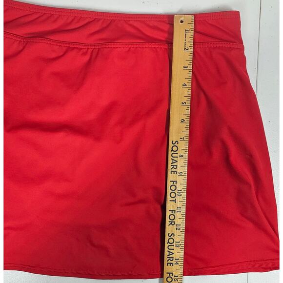 Lands' End Women's Tummy Control Swim Skirt in Red Plus Size 16 - Picture 10 of 10